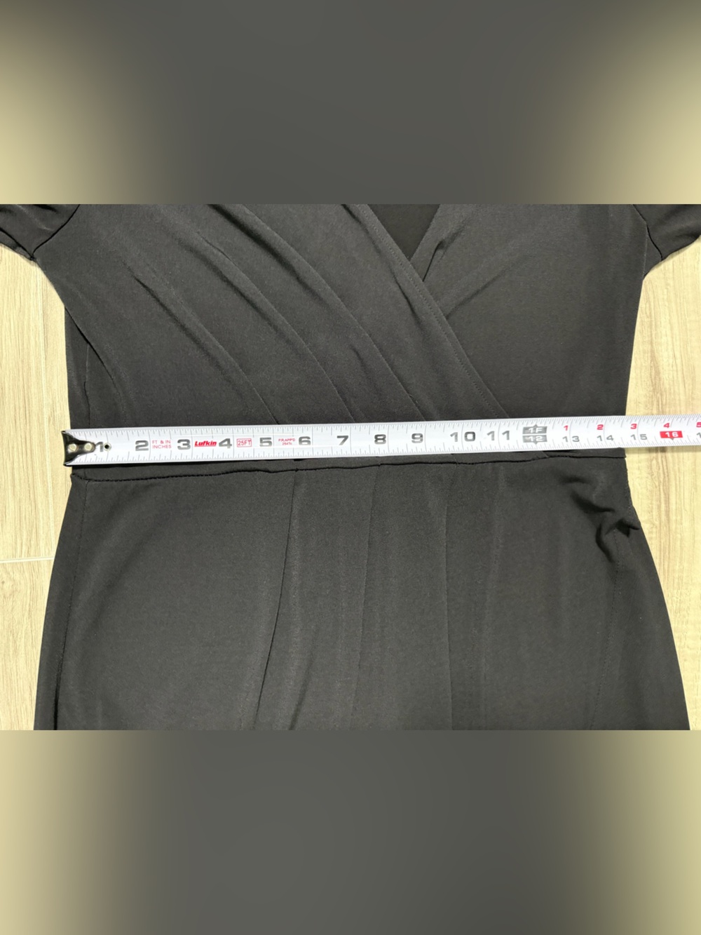 Apt. 9 Black Faux-Wrap V-Neck Midi Dress with Short Sleeves - Picture 7 of 10